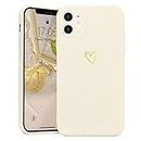 Lafunda Coque Compatible avec iPhone 11, Coque iPhone 11 Silicone Antichoc Housse Étui Motif de Coeur d'amour Case Blanc