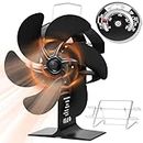 Heat Powered Wood Stove Fan, 6-Blade Wood Stove Fan for Wood Durning/Pellet/Log Burer Stoves,Thermometer, Christmas Gift,Camping Outdoor Indoor.
