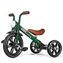 KRIDDO Kids Tricycles Age 2 Years to 5 Years, 12 Inch Puncture Free Rubber Wheel w Front Light, Adjustable Seat Height, Gift Toddler Tricycles for 2-5 Year Olds, Trikes for Toddlers, Green
