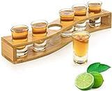 snika Premium Heavy Base Shot Glass Set 6 | Whisky Liqueur Spirits Mini Shot Glasses for Vodka, Taquila|40 ML | Transparent (Set of 6)