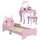 Juego de muebles de dormitorio para niños ZONEKIZ para 3-6 años, diseño de gato