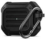Sounce AirPods Pro Case Cover for Men with Keychain, Military Full-Body Rugged Protective Case Shockproof Skin AirPod Pro Cover Accessories Cases for Apple AirPod Pro Charging Case - Black