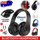 Wireless Headphones Bluetooth Noise Cancelling Stereo Earphones Over Ear Headset