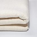 Yutong Fabric by The Yard and 9OZ-100% Polyester Upholstery Sewing Fabrics-Solid Ivory Pattern