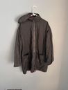 New MYCRA PAC 2X Reversible Packable Hood Full Zip Rain Coat Jacket Black Maroon