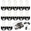 12 PCS Cat Binder Clips Metal Paper Binder Clip Black Medium Paper Clamps Black Medium Paper Clamps Paper Bookmark Clips Cat Office Supplies with Clear Box for Home School Office Organizer Supplies