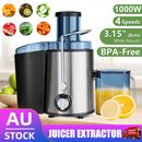 Electric Juicer 1000W 1.5L Fruit Vegetable Juice Extractor Stainless Steel AU