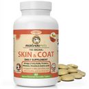 Skin and Coat Supplement with Fish Oil for Dogs & Cats. Dog Itch Relief +Omega 3