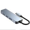Fronix 4-Port C Type Micro USB OTG Hub Adapter (3 USB Ports + Power Port) for TV Stick 4K, Playstation Classic, Raspberry Pi Zero, Sega Genesis Mini, S/NES Classic Mini and More