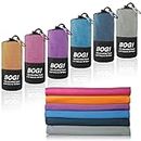 BOGI Microfiber Travel Sports Towel-(L:60'x30'+16'x16')-Dry Fast Soft Lightweight Absorbent&Ultra Compact-Perfect for Camping Gym Beach Bath Yoga Backpacking Fitness +Gift Bag&Carabiner(L:Nblue)