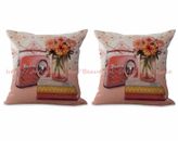  set of 2  floral radio cushion cover pillows for couch on sale