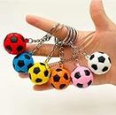 Laxmi Collection 3 Pcs Cute Football Soccer Theme Keyrings Key Chains For Kids Boys Girls & Children Birthday Return Gifts In Bulk Pinata Filler Multicolor- Pack Of 3