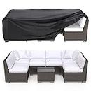 BROSYDA Patio Furniture Set Cover Waterproof, Heavy Duty 600D Funiture Covers for Outdoor Sectional Sofa Set Wicker Rattan Table Chair Rectangular 108" L × 82" W × 28" H