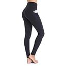 Occffy Legging de Sport Femme Pantalon de Yoga avec Poches Yoga Fitness Gym Pilates Taille Haute Gaine DS166,XL,Noir