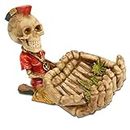 Urban Sajavaat Spooky Human Skull Ashtray Decorative Skulls & Skeletons Figurines As Gothic Smoking Room Decor Gifts for Smokers - Red