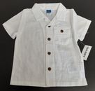 New OLD NAVY BABY UTILITY SHIRT for 6-12M White 100% cotton India BD7