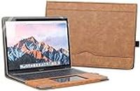 MOCA Pu Leather Case Compatible with MacBook Air 13 Inch 2021 2020 2019 2018 (A2337 A2179 A1932) Laptop Sleeve (New MacBook Air 13, Light -Brown)