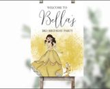 Personalisiertes Prinzessin Belle Willkommensschild - Geburtstagsparty Dekor, Partydekor