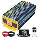 MWXNE 2000W Pure Sine Wave Power Inverter 12V DC to 230V AC Converter with 2X AC Outlets & 4 USB Ports LCD Display Wireless Remote Controller for Vehicles,RV,Truck,Home,Off-Grid Solar System