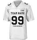 Custom Replica Football Jerseys for Men Personalized Add Your Team Name Number White Large