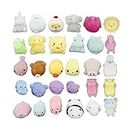 30Pcs Mochi Squishy Toys,Miniature Novelty Toys,Moji Fidget Toys,Mini Animal Squishy Toys Pack,Squishies Party Bags Filler Kawaii Cute Soft Toys Stress Squeeze Toys for 3+yeras Old（Random Style）