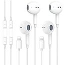 2 Pack Apple Earbuds for iPhone Headphones [Apple MFi Certified] Wired Earphones Built-in Microphone and Volume Control Compatible with iPhone 14/13/13 Pro Max/12/12 Pro/11/11 Pro/XS Max/XS/X/XR/8/7