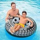 KNYUC MART Swimming Pool Tube for Adults, Children Big Size Cool Black Wheel Tire, Swimming Ring Inflatable Pool Float Tube Circle Summer Water (36" inch, 91cm)