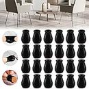 24PCS Extra Small Silicone Chair Leg Floor Protectors for Hardwood Floors, Furniture Sliders for Chair Legs, Felt Bottom Furniture Pads, Anti-Slip Round&Square Cap Covers to Scratch and Reduce Noise