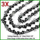 3X PRO CHAIN 16" FIT GREENWORKS 406MM 16" Chainsaw 60v GD60CS40(CSC404) 