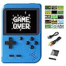Kids Mini Handheld Games Console Built-in 400 Classic 8 Bit Retro Games, 2.8 Inch Screen, Rechargeable Battery, TV Video Output, Birthday Present for Boys Girls Adult (Blue)
