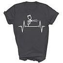Spray Gun Heart Rate Beat for Automotive Or Car Painter Unisex Shirt Gift Women Men T-Shirt (Dark Heather;3XL)