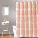 Special Edition by Lush Decor Nova Ruffle Solid Color Single Shower Curtain Polyester in Brown | 72 H x 72 W in | Wayfair 21T010940