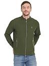 BLUEFICUS Men's Wind Cheater Jacket Polyester Jacket with Zipper Pocket (Medium, Olive Green)