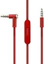Replacement Audio Cable Cord Wire with Inline Microphone Volume Control Compatible with Beats by Dr Dre Solo Studio Pro Detox Mixr Executive Pill Wireless Headphones (Red)