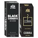ST.JOHN Perfume For Men, Perfume For Women, Long Lasting Fragrance, Irresistible Scent, Fresh and Soothing Perfume For Men and Women, Eau De Parfum, BLACK CURRENTS & COBRA (50ml + 30ml- Pack of 1)