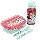 Stor URBAN SCHULANFANGS-SET MIT 400ML-ALUMINIUMFLASCHE UND BROTDOSE MIT BESTECK | MINNIE MOUSE MOUSE BEING MORE MINNIE MOUSE