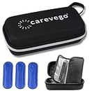 CareVego Insulin Pen Travel Safe Cooler ice Bag Hard eva case with 3 Cooler Ice Pack (Black)