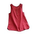 Women Tank Tops Cotton Linen Vest Summer Plus Size Sleeveless Loose Fit Blouse Vintage Casual Shirts Z-19