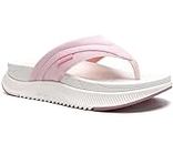 ONCAI Orthopedic Flip Flops Women with Arch Support Ladies Orthotic Recovery Sandals Comfortable Plantar Fasciitis Slip On Walking Sandal for Womans Indoor Outdoot Casual Summer PinkWhite Size 7.5