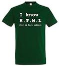 Urban Backwoods I Know HTML Hommes T-Shirt Vert Taille 2XL