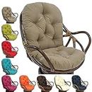 SHENJIA Rocker Cushion Only Cushions Removable Washable Papasan Chair Cushion for Outdoor Rattan, Garden Or Patio Furniture,47X24in(Color:Khaki)
