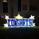 Sunnydaze Congrats Star Banner LED Inflatable Party Decoration - Indoor or Outdoor Use - Graduation, Retirement, Engagement or Other Party - 8-Foot