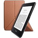 TASLAR Magnetic Lock Flip Cover Protective Pouch Slim Stand Case for Amazon Kindle Paperwhite 1/2/3 7th Generation Released in 2012/2013/2014/2015/2016/New 300 PPI Versions 6" inch Display, Brown