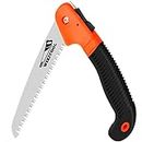 Folding Hand Saw, Pruning Saw for Trimming Gardening Camping Hiking PVC Bone Cutting Wood, Held Design Portable Survival Foldable Jab Saw with Rugged Blade(7") Ergonomic Non-Slip Handle Security Lock