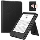 MoKo Case Fits All-New 6" Kindle (11th Generation, 2022 Release)/ Kindle (11th Gen,2019)/Kindle (8th Gen, 2016), Ultra Lightweight PU Shell Cover with Auto Wake/Sleep for Kindle 2022, Black