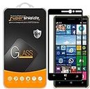 (2 Pack) Supershieldz for Nokia Lumia 830 Tempered Glass Screen Protector, (Full Screen Coverage) 0.33mm, Anti Scratch, Bubble Free (Black)