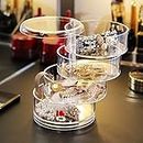 HongYunLA Stackable Clear Plastic Hair Accessory Containers Small Jewelry Box Earring Holder for Women Jewelry Storage Organizer 4-Layer with Lids (Clear 4-Layer)