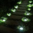 SOLPEX Solar Lights Outdoor, 12 Pack Solar Lights for Outside, 8 LED Waterproof Landscape Lighting, Solar Powered In-Ground Lights for Garden Yard Lawn Patio Pathway Driveway Walkway (White)