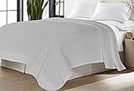 Pure 100% organic Cotton thermal Soft Lightweight Adult Cellular Blanket (Silver/Grey, Superking 285 * 230cm)