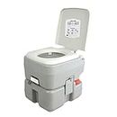 Portable Toilet, Potty Seat with Cover and 5.3 Gallons of Waste Tank, Water Piston with Pump Flush Tank Capacity, Leak and Odor Proof Toilet for Travelling, Camping and Trips